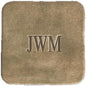 Ox & Pine Personalized Leather Coaster - Sold Individually or in Sets of 4 - Customize Inscription - 100% Full-Grain Leather – 4" Round or 4" Square (Square, Stone Natural, 1 Individual Coaster)