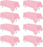 8 Pack Pink Tablecloth 60 x 126 Inch Rectangular Valentine’s Day Table Cloth for 8 Foot Rectangle Tables, Wrinkle Resistant Washable Fabric Polyester Table Covers for Wedding Party Banquet Buffet