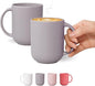 12 oz Ceramic Coffee Mug, Matte Pink White Gray Coffee Mug by BOWLBOWL