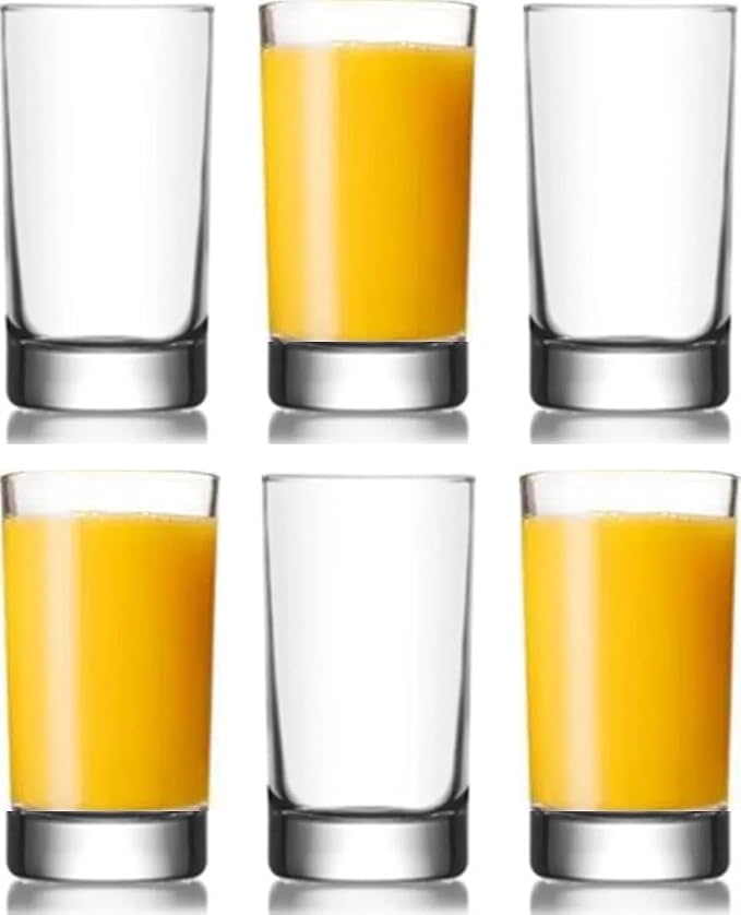 BOHEM'S Small Juice Glasses, Mini Clear Glass Cups Tumblers, 5.1 Oz, Drinking by BOHEMS