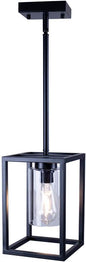 XILICON 1Light Foyer Chandelier Black Farmhouse Light Fixture Dining Room Lighting Fixtures Hanging Ceiling Lighting for Foyer Entryway with Glass Shade Adjustable