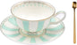 Bone China Tea Cup Set with Saucer Spoon by PFEDXOON