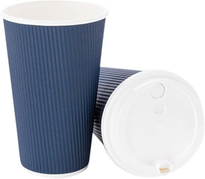 Restaurantware 16 Ounce Ripple Wall Disposable Coffee Cups, 500 Insulated - Image 13