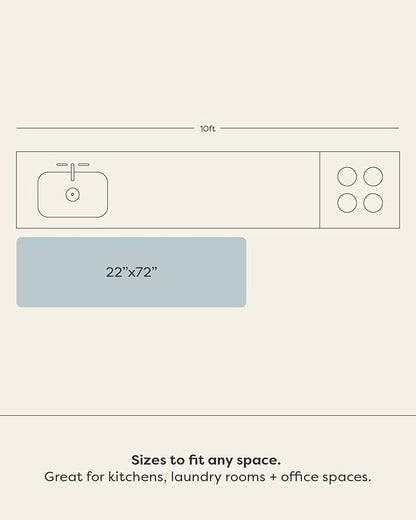 House of Noa Nama Standing Mat – Anti-Fatigue Cushioned Kitchen Mats for Floor | Ergonomic Bounce-Back Foam Kitchen Mats | Anti-Fatigue Mats for Kitchen & Standing | Ula Calico | 22" x 72"