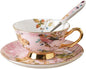 Pink Bird Porcelain Tea Cup Set - 7oz by PFEDXOON