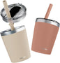 CUPKIN Toddler Straw Cup, The Original 8 oz Stackable Stainless Steel Toddler by CUPKIN