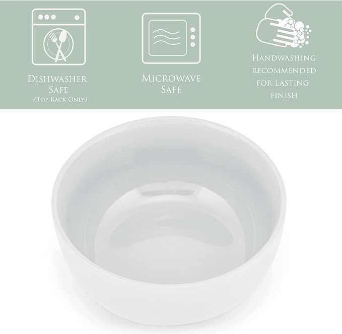 Elanze Designs Bistro Glossy Ceramic 6.5 inch Dinnerware Bowls Set of 4 - Image 2