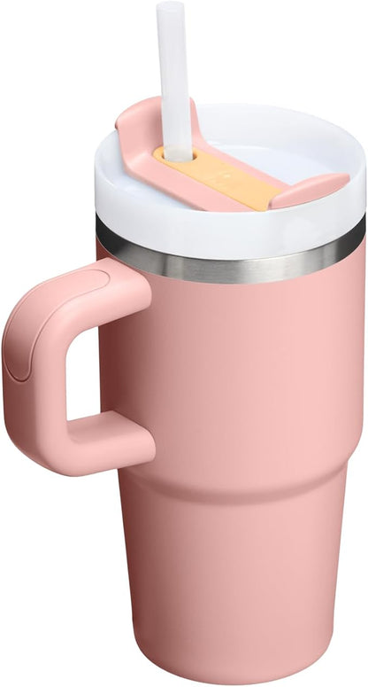 STANLEY Quencher H2.0 Flow State Tumbler, 20 oz, Peach Rose | Handle and Straw - Image 3