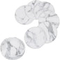 6PCS White Marble Non Slip PU Leather Coasters by QUALITYCALFOVERA