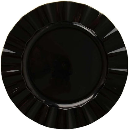 Efavormart 9" Salad Plates – Set of 10 Plastic Black Round Disposable Plates - Image 7