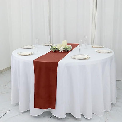 Balsa Circle 10 pcs 12x108-Inch Terracotta Premium Velvet Table Runners Wedding - Image 4