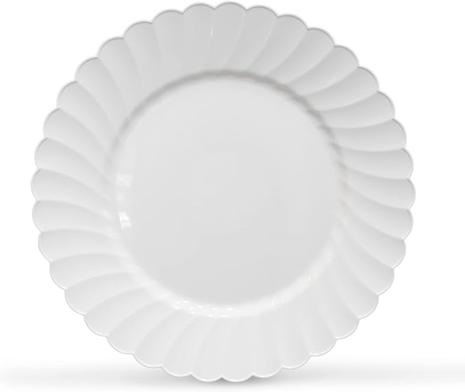 Premium Hard Plastic Round White Plates – 50 x 6” -Washable & Reusable - Image 3