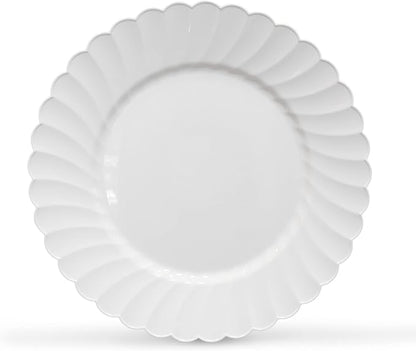Premium Hard Plastic Round White Plates – 50 x 6” -Washable & Reusable - Image 3
