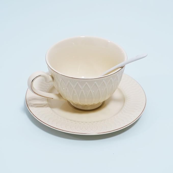 Bone China Tea Cup and Saucer Set by STAREARTH