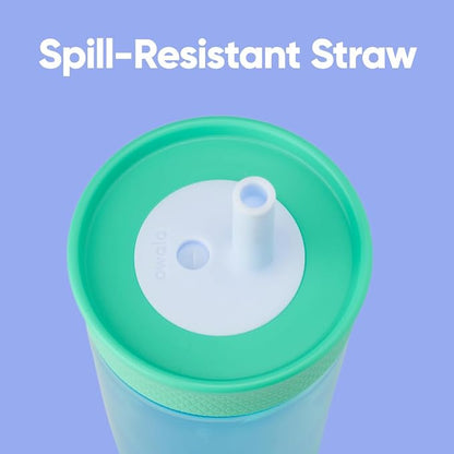 Owala Tumbler Kids Plastic Water Bottle 15 oz Blues | Spill-Resistant Lid | - Image 2