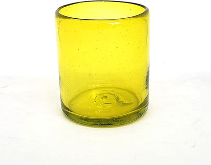 Solid Yellow 9 oz Short Tumblers, Recycled Glass, Toxin-Free - Image 2