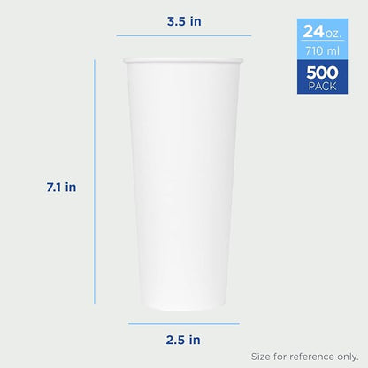 Karat 24 oz Paper Hot Coffee Cups White Disposable Cup - Image 4