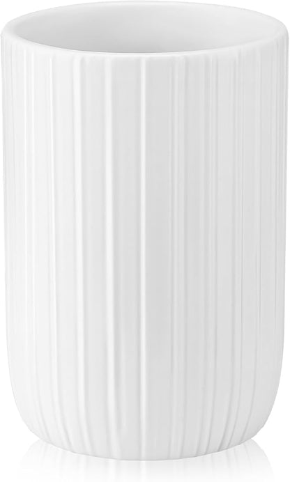 Bathroom Tumbler Cup Ceramic 12.6oz Reusable Toothbrush Cup 375ml, Toothbrush by UHEYHOME