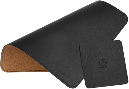 Double-Sided PU Leather & Cork Mouse Pad by EAGZFFI