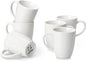 vancasso White Ceramic Coffee Mug Set of 6, 12 Oz Tea Cups by vancasso