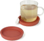 Carrotez Thick Silicone Coasters for Drinks, Round Bulky Cup Coasters for Coffee Table, Desk, Set of 2 - Burnt Orange