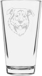 Cursinu Custom Personalized Dog Themed Etched All Purpose 16oz Pint Glass