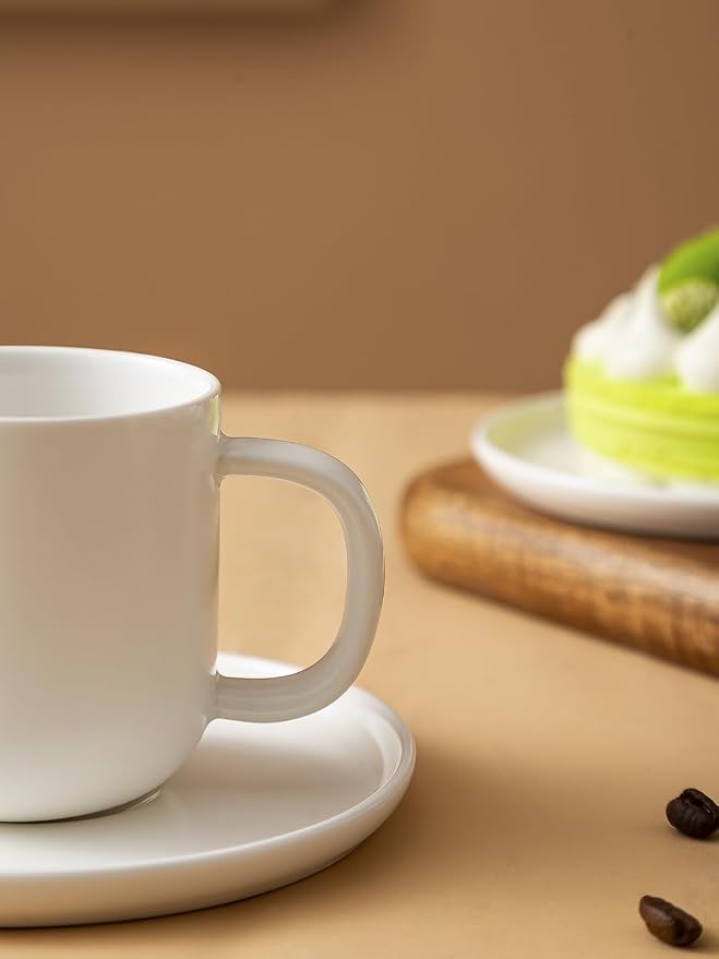 Set of 1 Espresso Cups And Saucers In Stronger Porcelain 3.5oz, Mini Coffee - Image 9
