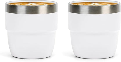 Zenbo 4 oz Espresso/Coffee Cups, Ceramic-Lined Double Wall Vacuum Insulated by Zenbo