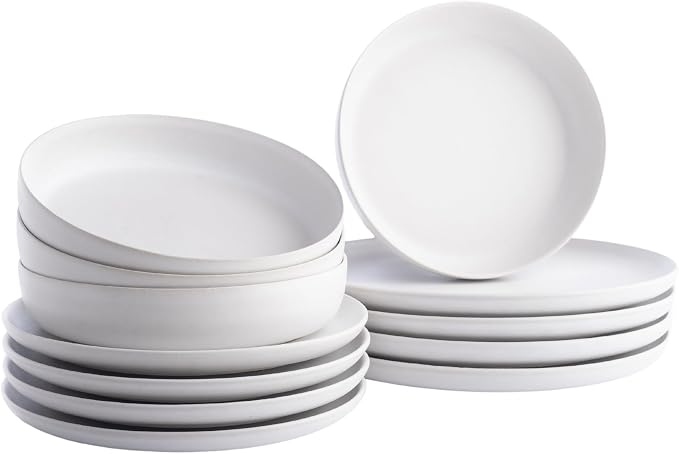 Porto by Stone Lain Macchio 12-Piece Premium Kitchen & Dining Dinnerware Set by Unknown