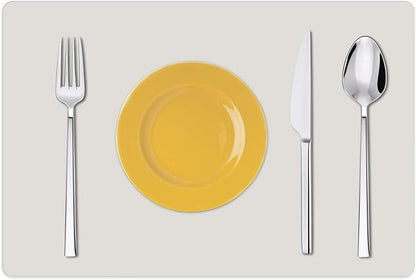 Silicone Placemats, Food-Grade Non-Slip Waterproof, Dining, Stain Resistant, Countertop Protector, Kitchen Counter Mat, Heat Resistant, Baking mat Dishwasher Safe (23.6"×15.7"-2pack, White Gray)