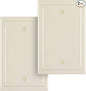 Henne Bery Modern Edge Decorative Wall Plate Switch Plate Outlet Cover, Durable Solid Zinc Alloy (Single Blank 2PK, Light Almond)