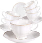Guangyang 12 pieces Fine Porcelain 2.5oz Cups and Saucers set of 6 Turkish by HOME