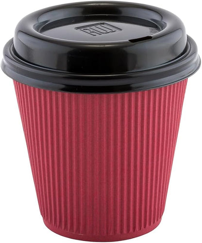 Restaurantware Ripple Wall Coffee Cups 500 Count 8 Ounce Insulated Crimson - Image 13