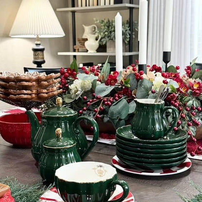 Sweejar Home Porcelain Tea Sets British Royal Series, 8 OZ Cups& Saucer Service - Image 8