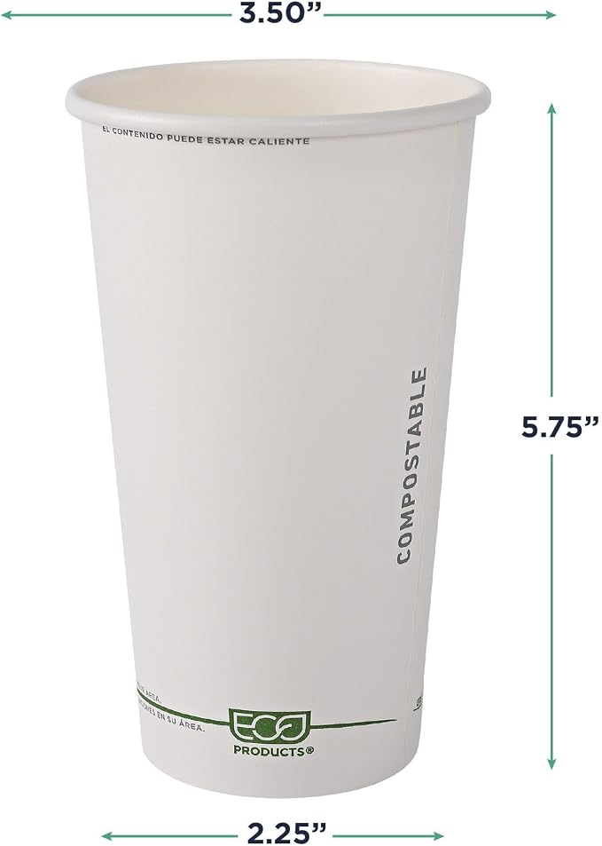 ECO PRODUCTS GreenStripe Disposable Paper Hot Cups, 20 oz, Paper To-Go Cups - Image 3