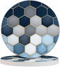 Soft Blue Gradient Cubes Drink Coasters Modern Marble Geometric Diamond Luxury Marbling Grid Housewarming Presentss for New Home Present for Friends,2 Pcs,4 X 4 X 0.35 Inches