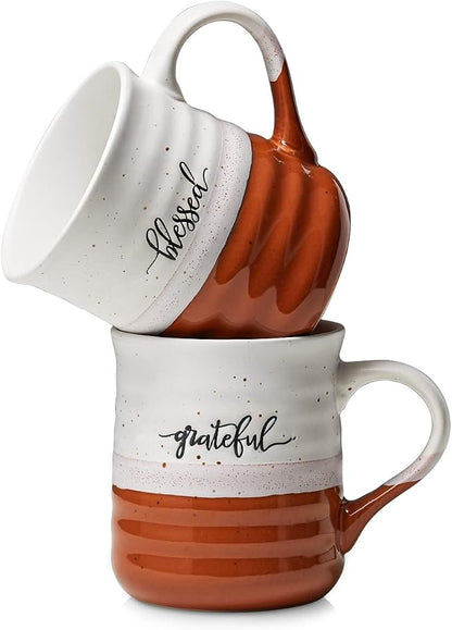 DOWAN 18 oz Large Coffee Mugs, Ceramic Mug Set by DOWAN