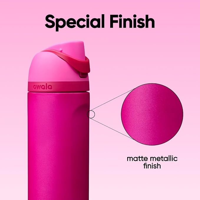 Owala FreeSip Stainless Steel Water Bottle 24 oz Read My Lips - Image 6