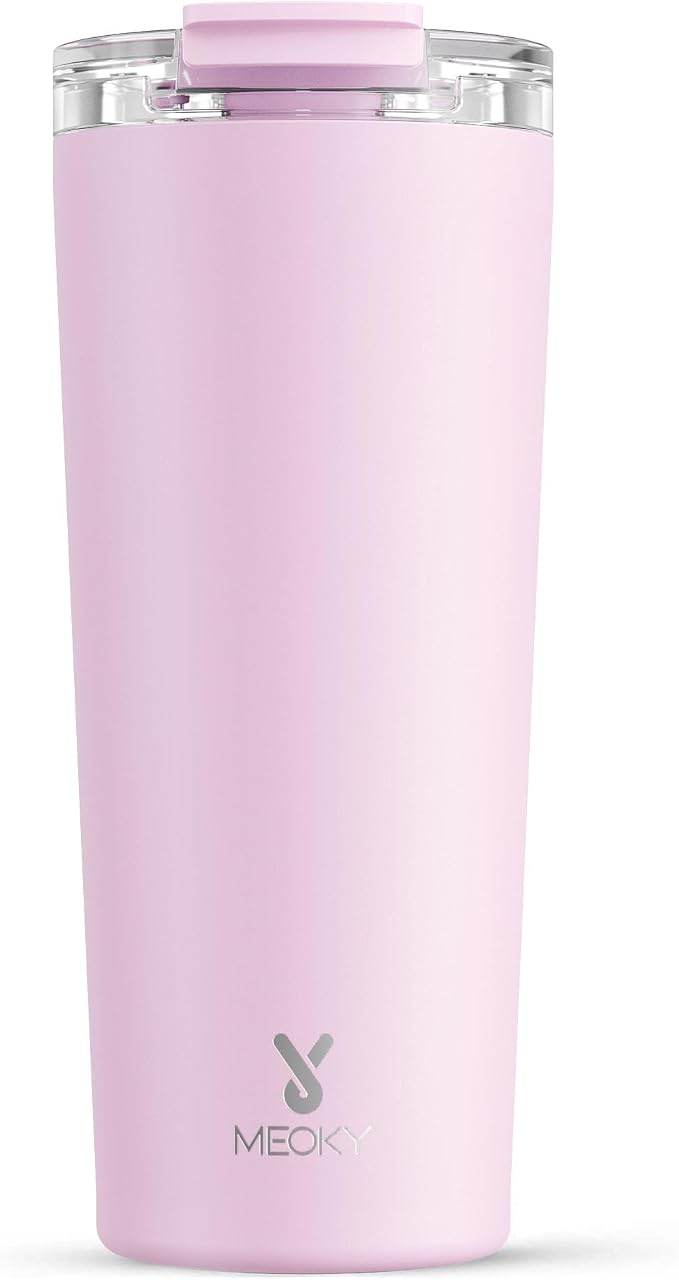 Meoky 24 oz Insulated Travel Coffee Mug: Leak Proof Lid, Blossom | Stainless by MEOKY