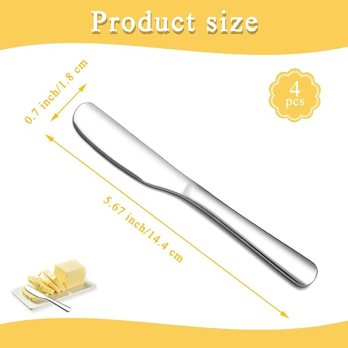 Homquen Stainless Steel Butter Knife, Butter Spreader, Butter Knives, Butter - Image 2