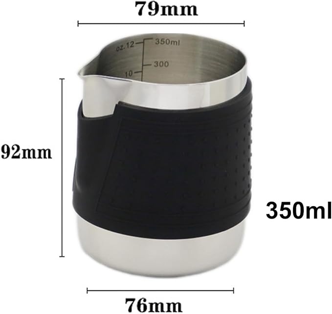 Milk Frothing Pitcher, 350ml/12oz Espresso Steaming Pitchers, Stainless Steel - Image 3