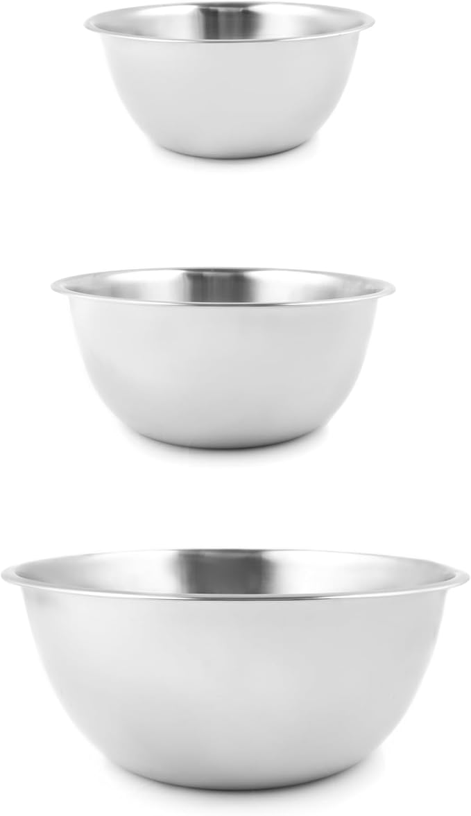 Fox Run Stainless Steel Mixing Bowl, 6.25 & 10.75 Quart Mixing Bowl Set | by foxrunbrands