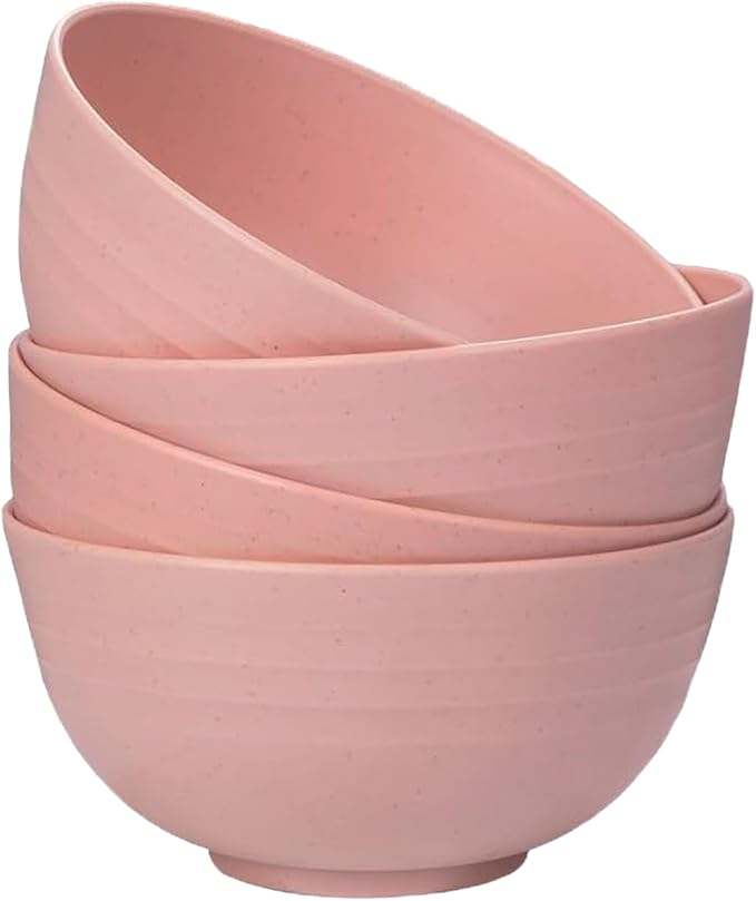 Unbreakable Wheat Straw Cereal Bowls Set of 4, 24 OZ Microwave and Dishwasher by Unknown