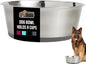 GORILLA GRIP Set of 2 Dog Bowls, Holds 8 Cups (64 fl oz), Heavy Duty Metal Food and Water Bowl for Feeding Dogs and Cats, Dishwasher Safe, Rust Resistant Stainless Steel, BPA Free Rubber Base, Gray