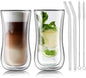 Joeyan Glass Double Walled Beer Drinking Glasses Tumbler, Double Layer Tall by JoeyanHousehold