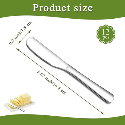HOMQUEN Stainless Steel Butter Knife, Butter Spreader, Butter Knives, Butter - Image 2