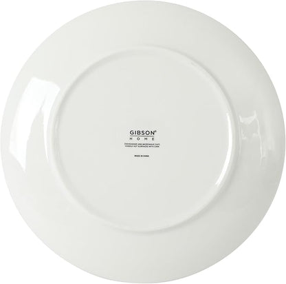 Gibson Home Palace Suite 16-Piece Dinnerware Set, Blue Floral Stoneware Plates & Bowls, Service for 4, Round Durable Everyday Dish Set