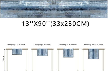 Blue Grey Table Runners Modern Art Farmhouse Linen Table Runners Dresser - Image 7