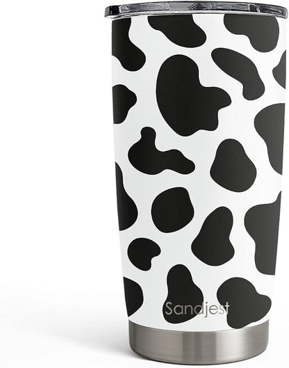 SANDJEST Cow Print Tumbler 20oz Stainless Steel Insulated, Travel Coffee Cup by SANDJEST