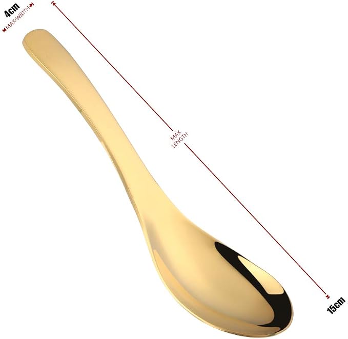 Thick Heavy Duty Soup Spoons, Stainless Steel Polished Asian Rice Table Spoon - Image 5